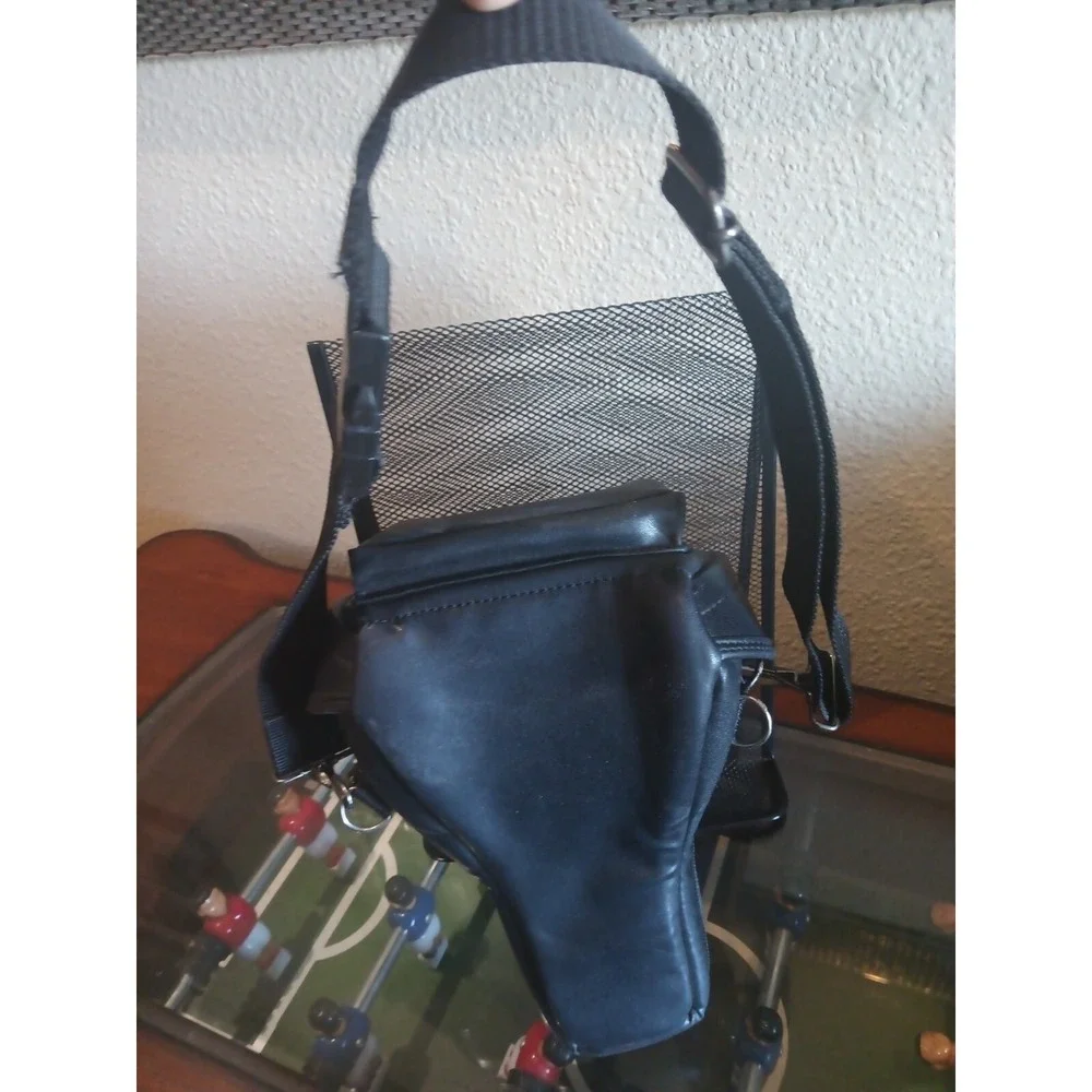 Nifco Black Faux Leather Insulated Camera Bag Adjustable Strap Photography
